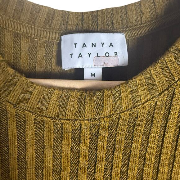 Tanya Taylor Elana Green Brown Ribbed Knit Long Sleeve Knotted Midi Dress Size M - Picture 7 of 16